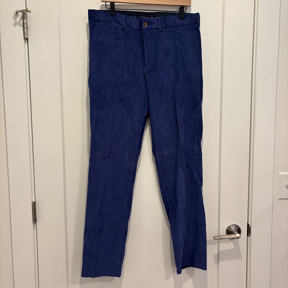 Tailorbyrd‎ Collection Mens Blue Corduroy Pants Size 34/32 Fine Wale Trousers